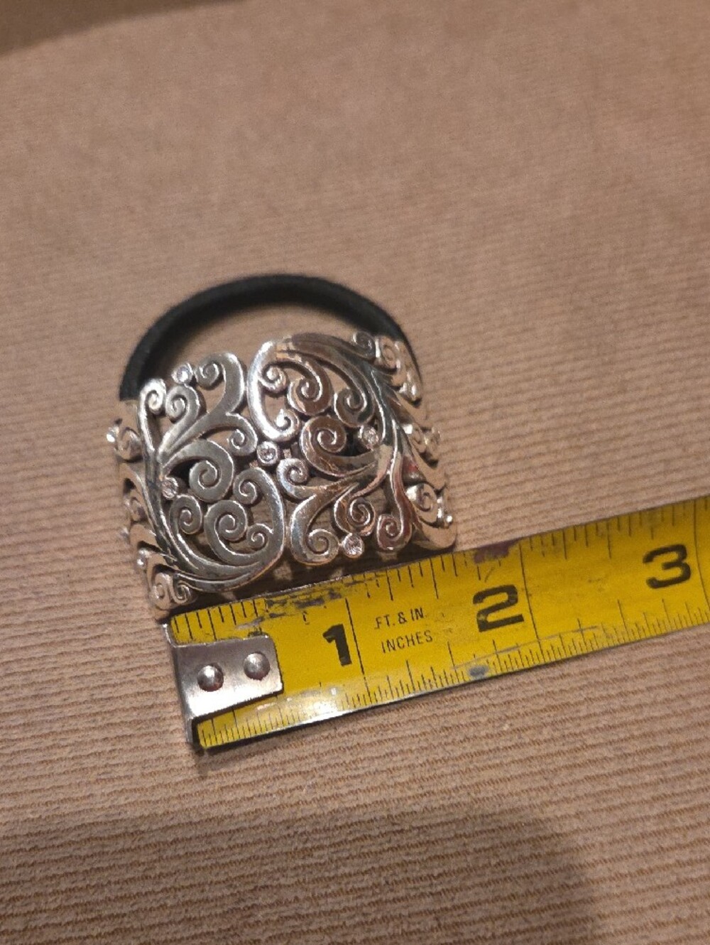 Silver Filigree Elastic Hair Tie - Women Accessories - Picture 4 of 5